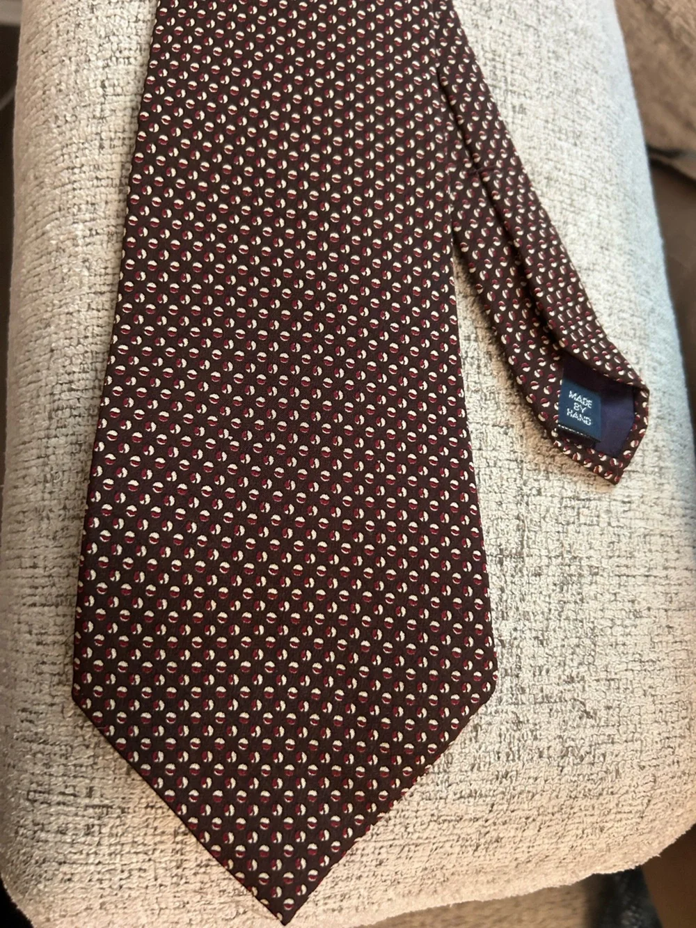 Polo Ralph Lauren Vintage Men's Burgundy Patterned Silk Tie USA Made